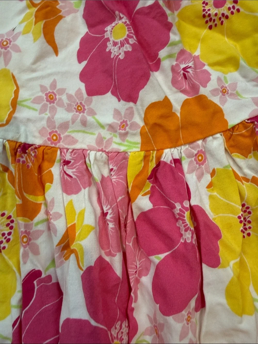 Girls Children Place Medium Bright Floral Sundress in Pink, Yellow & Orange